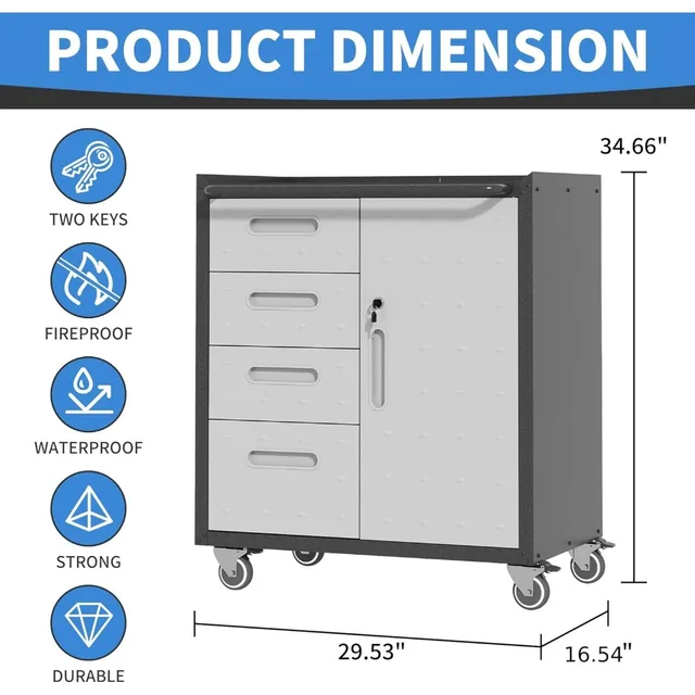 Metal Rolling Storage Cabinet 3