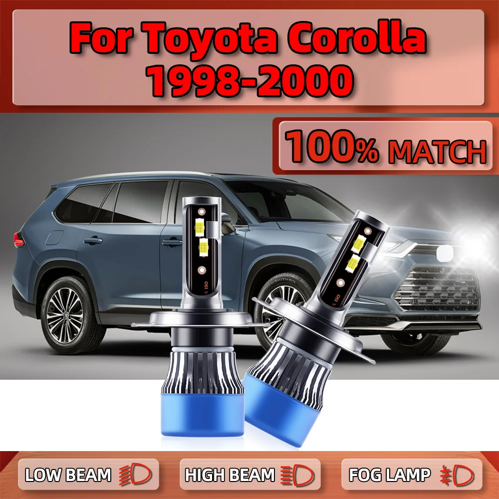 

LED Headlights Bulbs 120W 20000LM H4 CSP Chips Auto Lamps 6000K White Car Lights 12V 24V For Toyota Corolla 1998 1999 2000