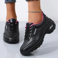 Hot Selling Women's Thick Sole Casual Sneakers Women Fashion Vulcanized Shoes Designer Trainers Platform Lace Up Walking Shoes 2