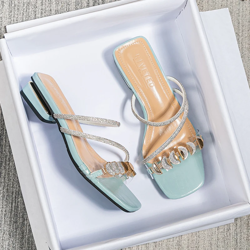 Women Slippers Outdoor Sandals Casual Flat Shoes Stylish metal design Korean style office wear Large size 43 summer women sandals women slippers