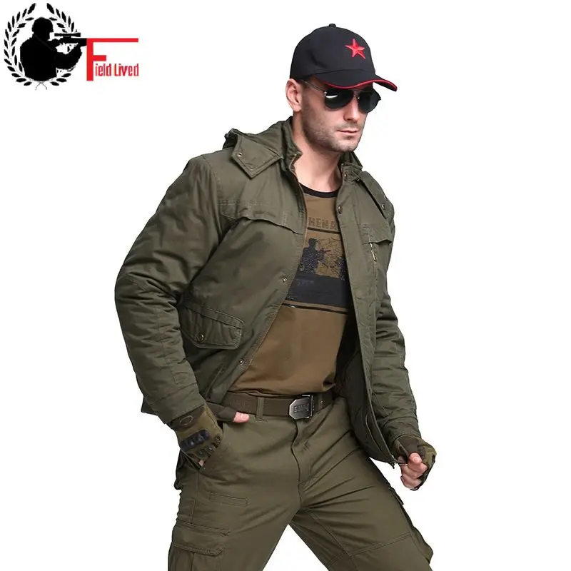 

2023 Winter Men Jacket Military Style Fashion Hooded Plus Size Thick Casual Jacket Coat Male Army Green Parka Overcoat Homme 4XL