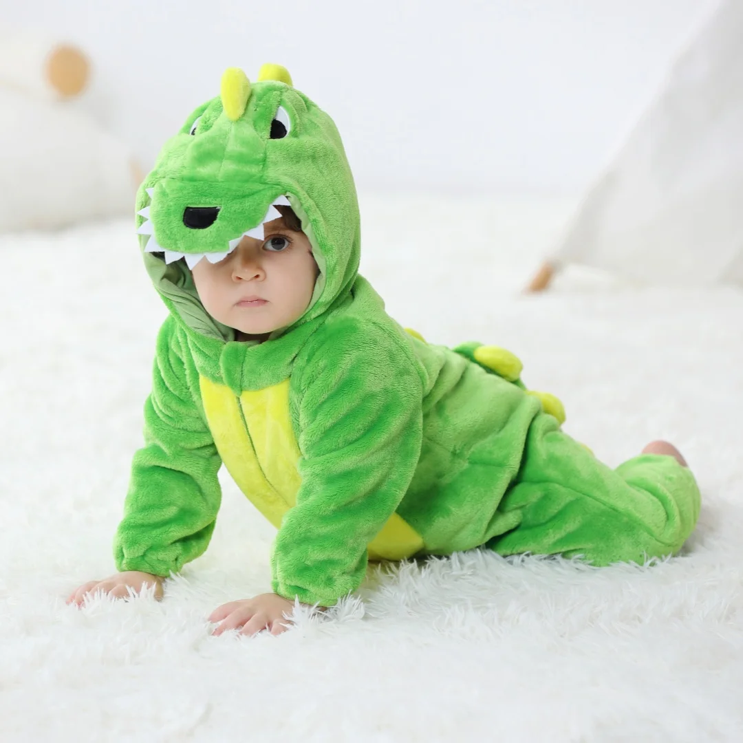 Baby Girls Long-sleeve Onesies Kigurumi Infant Dinosaur Animal Cartoon Romper Newborn Boys Pajamas For Christmas Halloween 5