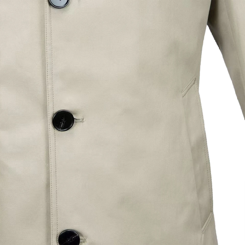 Luxury Cotton Trench Coat Men Spring Summer Trench Coats Jackets For Men Fashion Beige Long Coat Men Mens Jacket