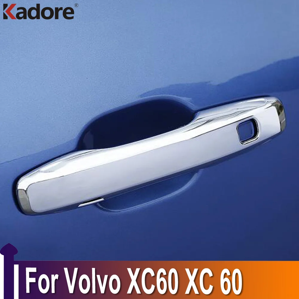 For Volvo XC60 XC 60 2018 2019 2020 ABS Chrome Side Door Handle Cover Trim Car Stickers Exterior