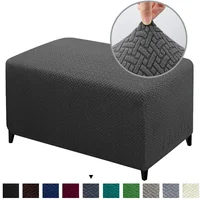 High Spandex Ottoman Slipcovers Rectangle Footrest Footstool Protector Covers Stretch Fabric Storage Ottoman Covers 1