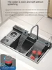 Waterfall Large Single Sink Kitchen Stainless Steel with Trash Can Multifunctional Vegetable and Dishwashing Basin Sink 5