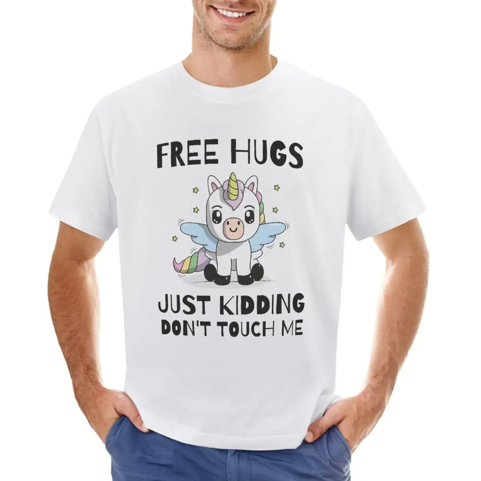 Free Hugs Just Making Don'T Touch Me T-Shirt Top Summer Top Blanks Customs Progetta Le Tue Magliette Oversize Per Uomo