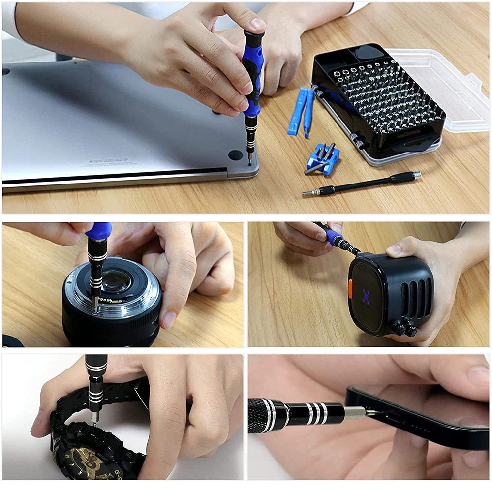WOZOBUY 드라이버 세트 138 1 마그네틱 Torx 필립스 스크류 비트 키트 전기 드라이버 리무버 렌치 수리 전화 PC 도구