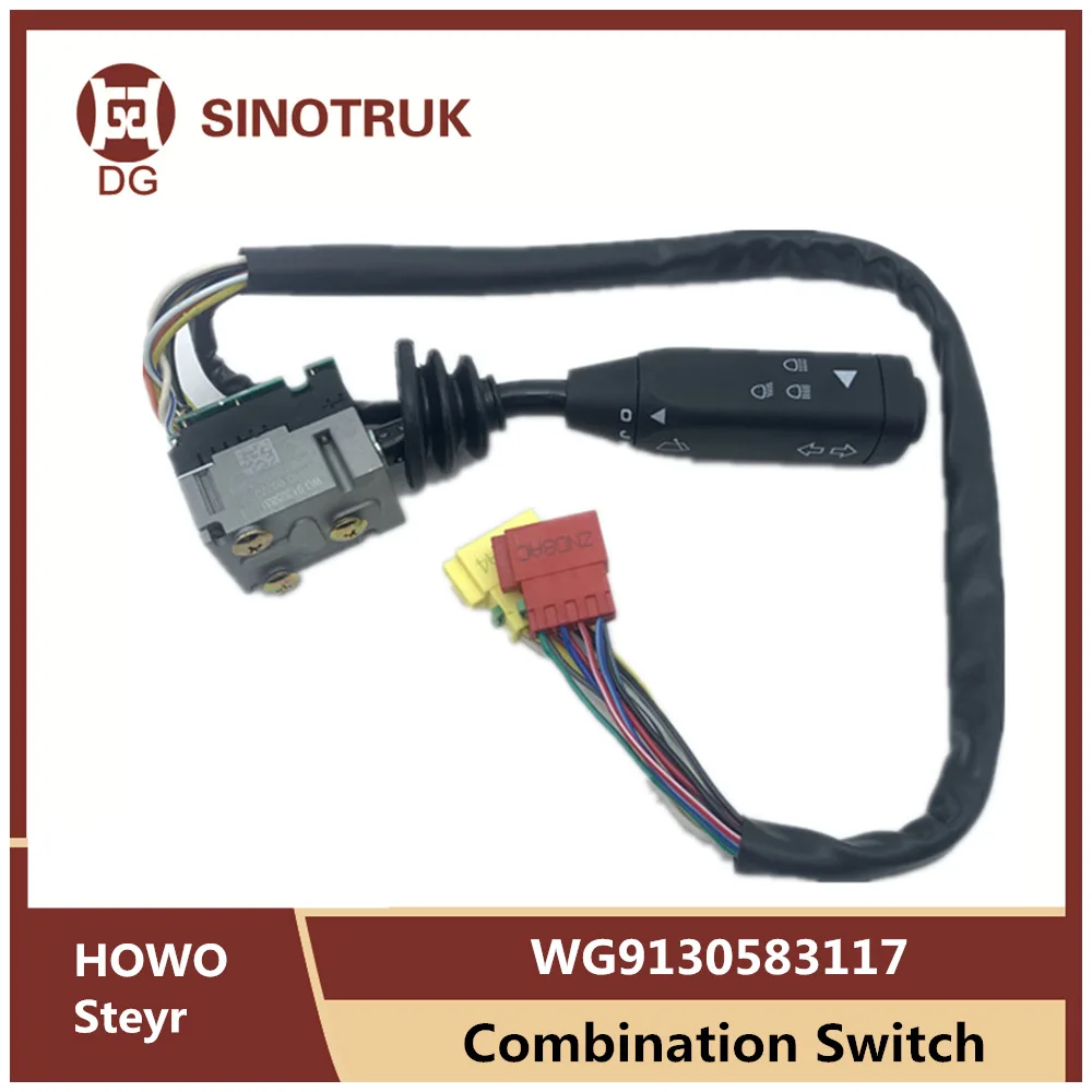 Combination Switch WG9130583117 For Sinotruk HOWO Steyr Headlight Wiper Steering Far And Near Beam Original Truck Parts 812w61701 0197 front cabin handle for sinotruk sitrak c7h howo t5g tx hood lock face inner buckle opening switch truck parts