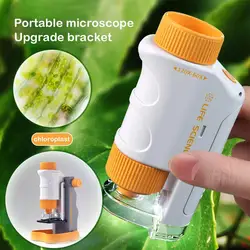 Mini Pocket Microscope  Handheld Microscope Kit Battery Powered Microscope With Lab 60X-120X Biological Kids Science Experiment