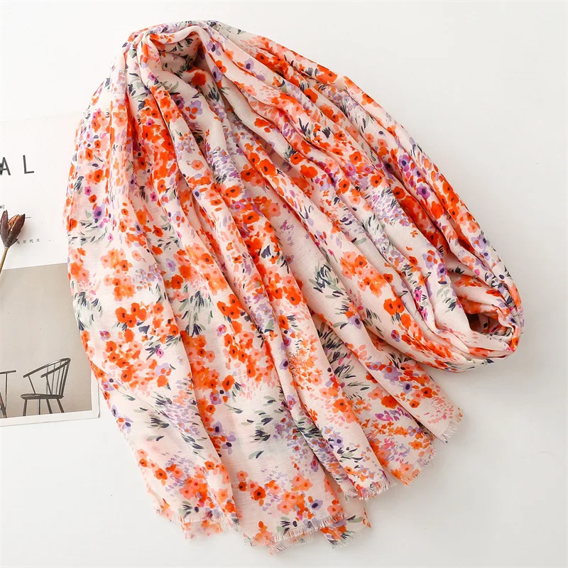 2026 Spanien Mode Dünne Polka Floral Fringe Viskose Schal Schal Hohe Qualität Wrap Pashmina Stola Bufandas Moslemisches Hijab 180*90 cm – Detail 5