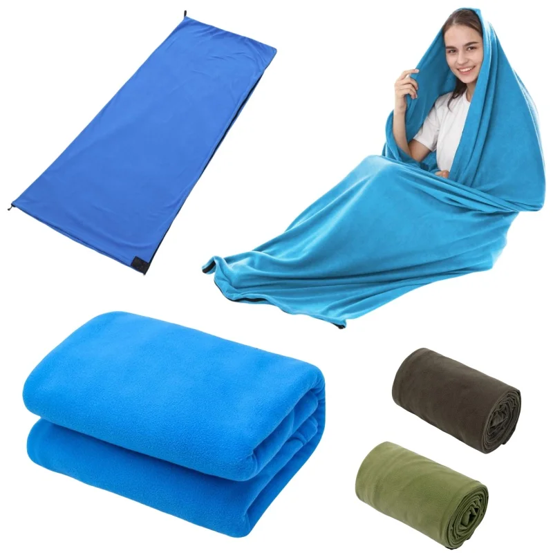 Portable Ultra-light Polar Fleece Sleeping Bag Outdoor Camping Tent Bed Travel Warm Sleeping Bag Liner Camping Sport Accessories
