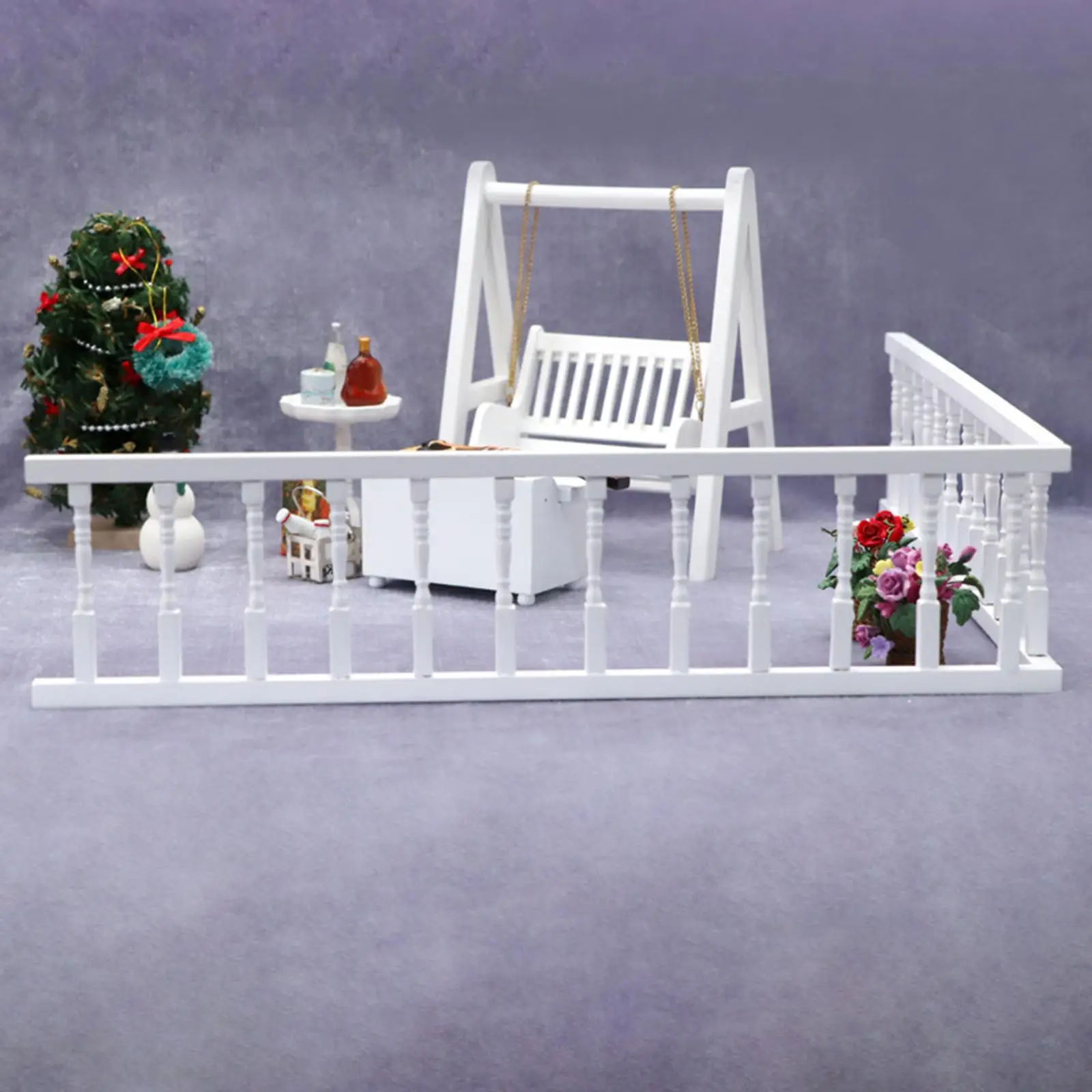 Simulation Dollhouse Railing Living Room Home Kitchen Life Scene garden Room 1:12 Scale Wooden Fence Handrail Decoration