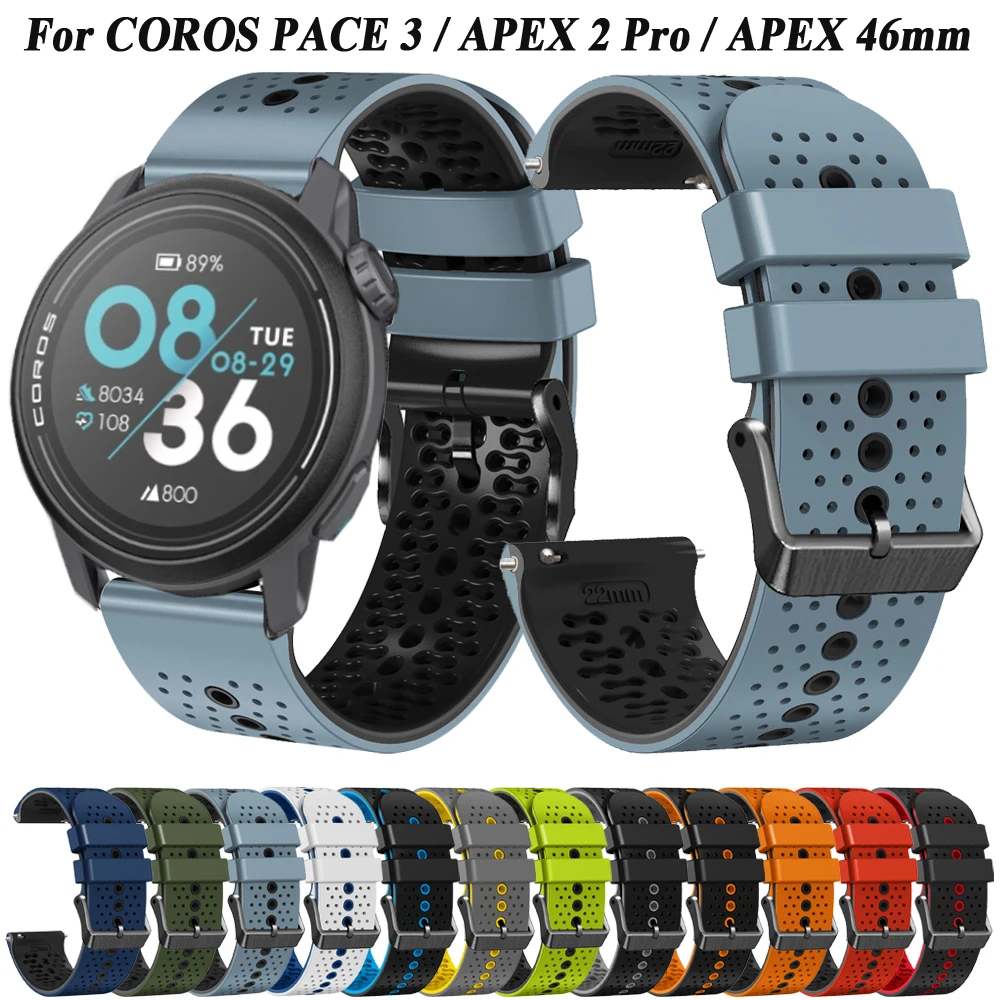 Per Coros Pace 3 Cinturino Sportivo In Silicone Cinturino 22Mm Cinturino Per Coros Apex 2 Pro/Apex Pro Cinturino Apex 46Mm Cinturino Cinturino