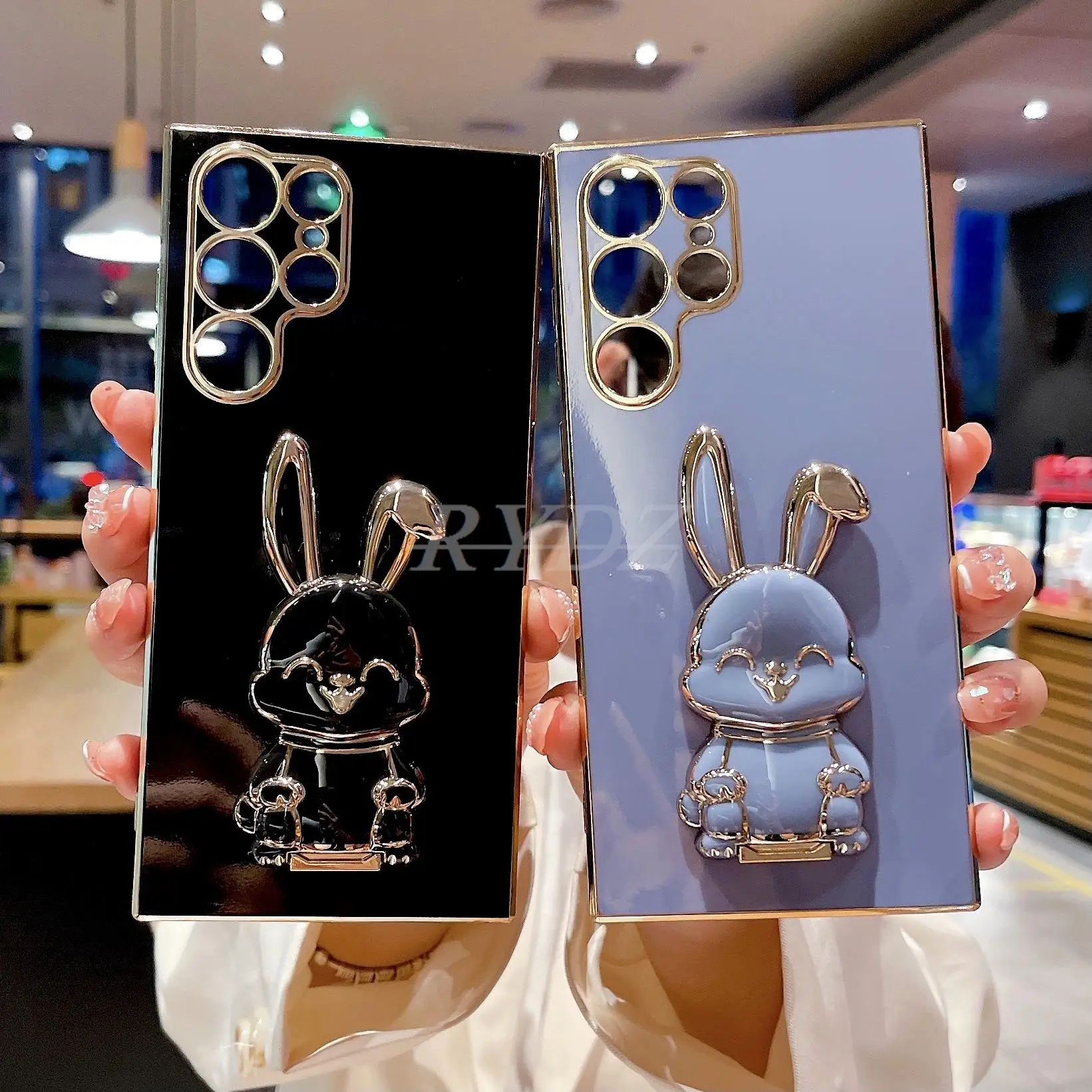 Uroczy królik etui na telefon do Samsung Galaxy S24 S23 S22 S21 S20 S10 Plus Ulta A32 A14 A54 A55 platerowanie uchwyt_voghion.com