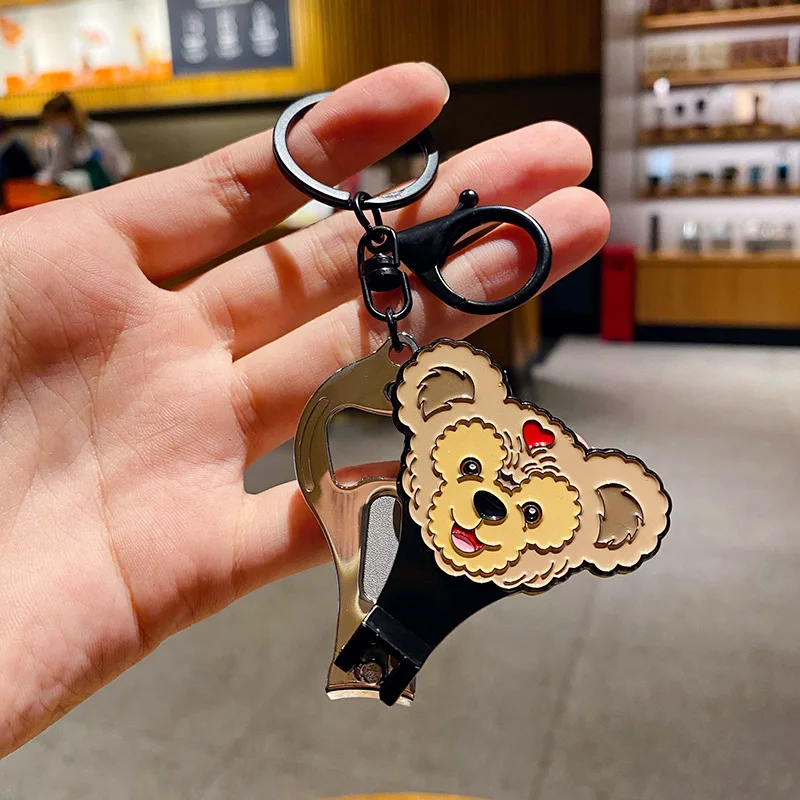 Disney Mickey Mouse Minnie Car Keychain Hand Metal Key Ring Car