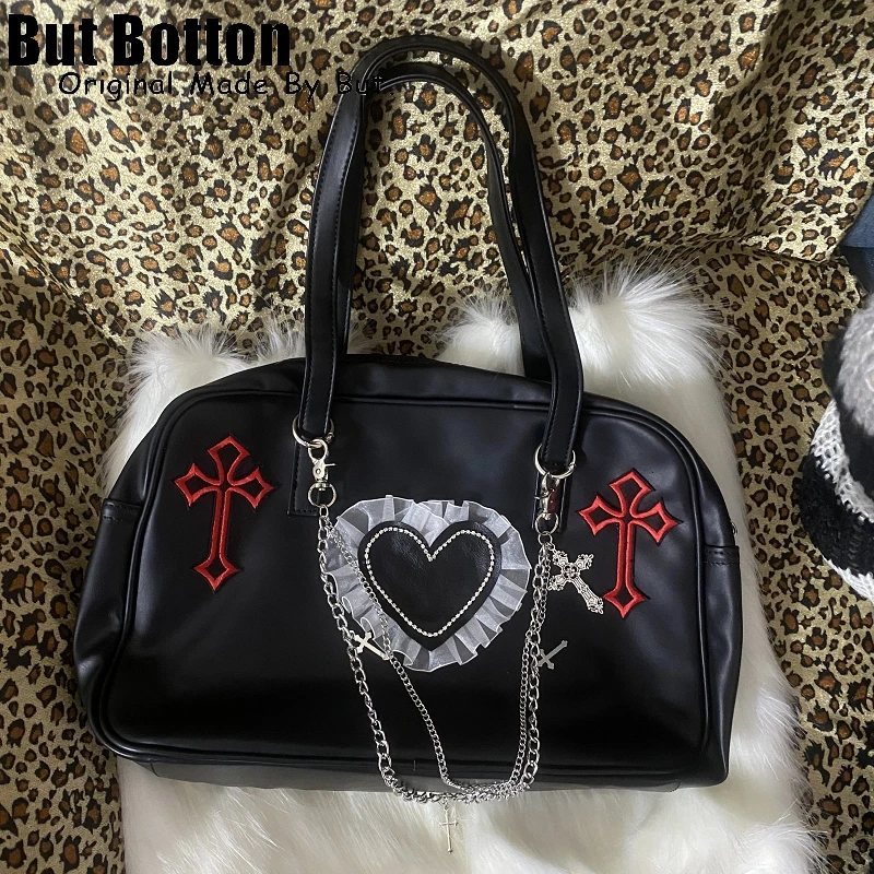 J*0様 Gothic Lolita handbag black Bostonb Gothic Lolita Black Velvet Shoulder Bag