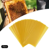 30-Pack Natural Beeswax Hive Foundations Beekeeper's Starter Kit 7.68x16.34" Beekeeping Sheets for Increased Honey Production 4