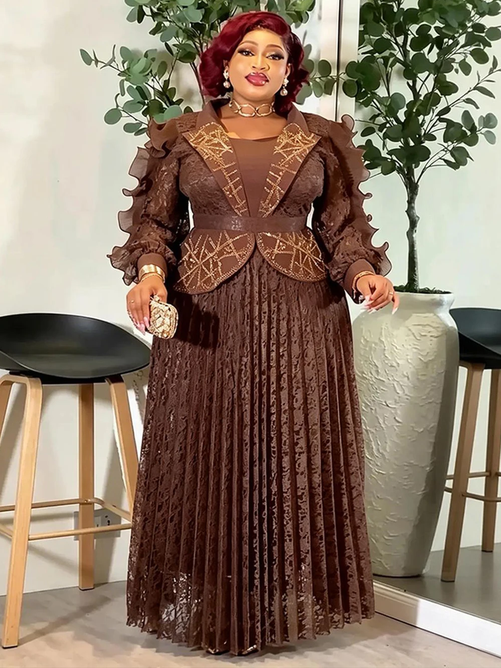 Eleganti Abiti Lunghi da Donna Primavera Estate 2026, Vestiti Plissettati Maxi per Matrimoni, Feste, Balli, Serate e Compleanni - Image 2