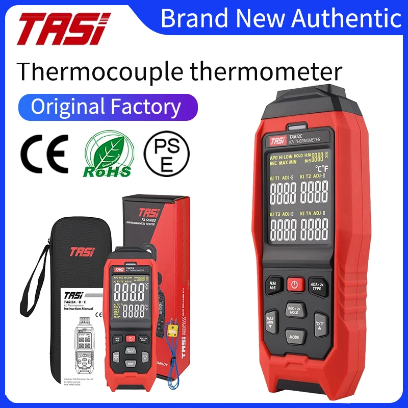 Handheld Thermometer With Data Storage TA612C USB Thermocouple ...