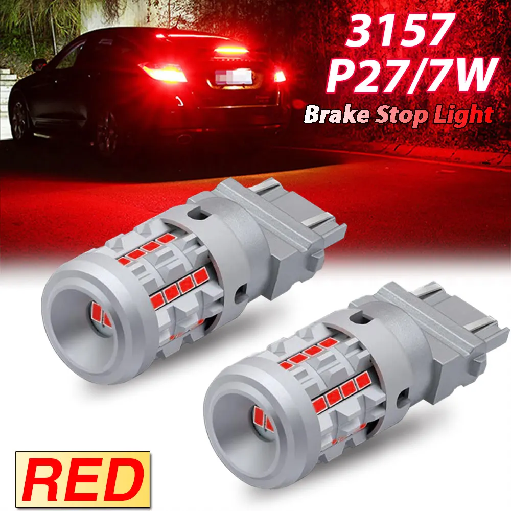 NOVSIGHT 3157 LED Bulbs Red – Super Bright Brake Tail Turn Signal Lights, Error-Free, Fits 3156 3047 3057 (2-Pack) - View #4
