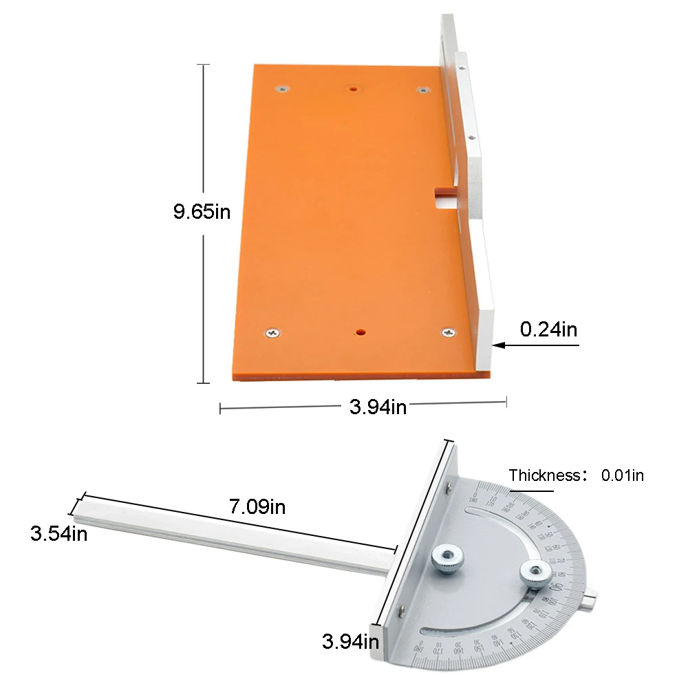 Aluminium Router Table Insert Plate Electric Wood Milling Flip Board With Miter Gauge Guide Table Saw Woodworking Work Bench