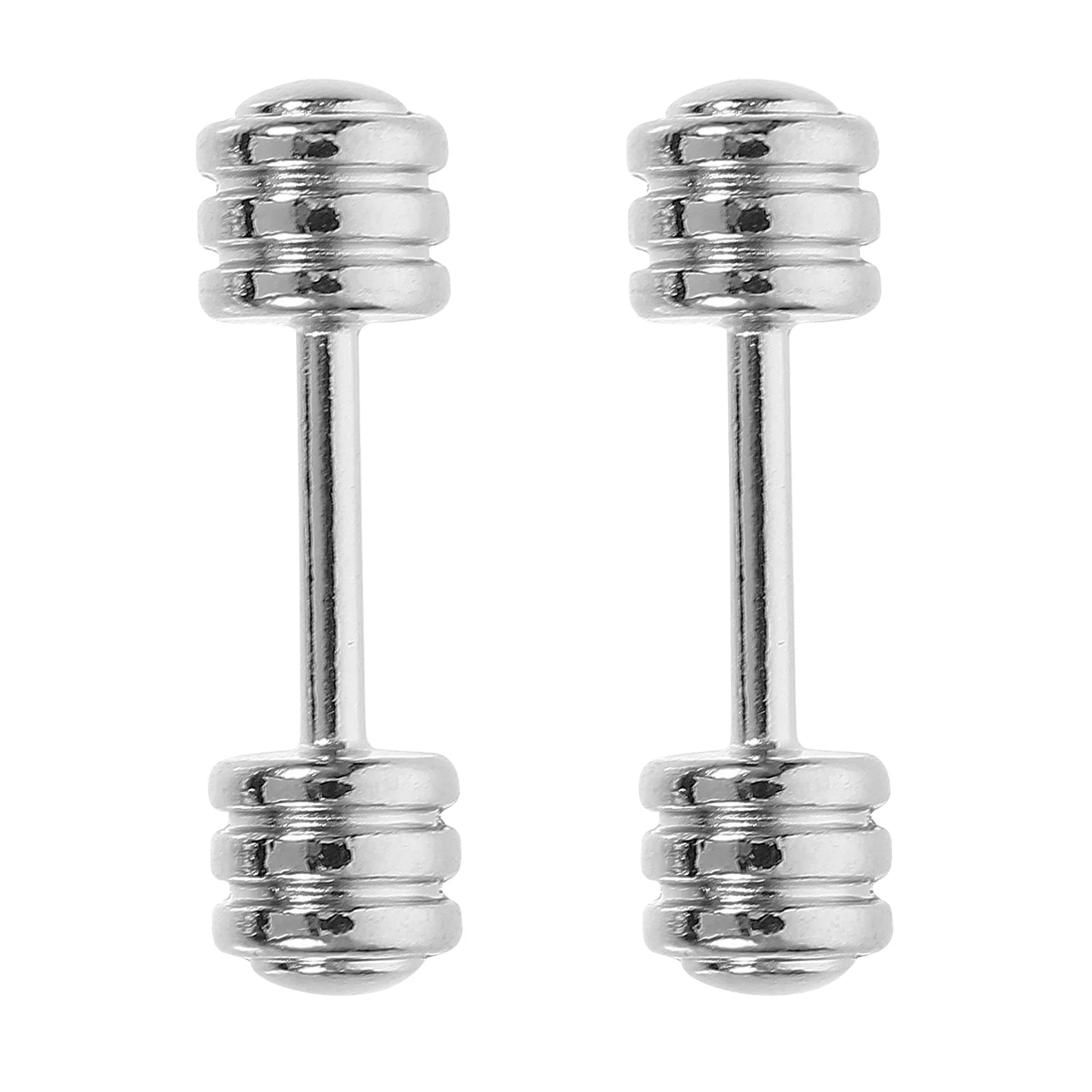 2 Pcs Dollhouse Fitness Accessories Mini Sports Ornament Decor Miniature Barbell Props Alloy