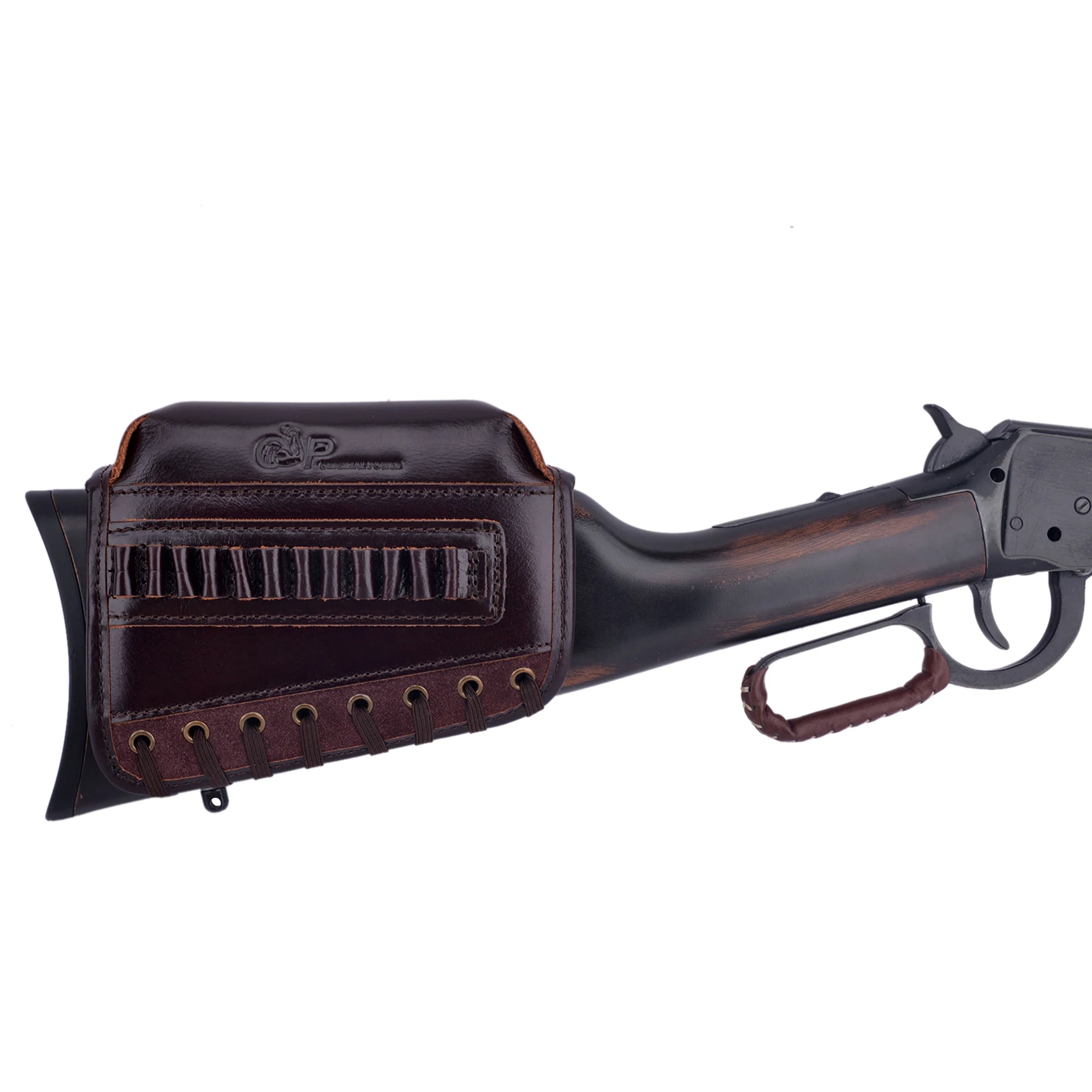 Wayne's Dog Full Grain Leather Rifle Ammo Buttstock Cheek Rest Riser Cover Ammo Pouch For .308 .30-06 .45-70 .44mag
