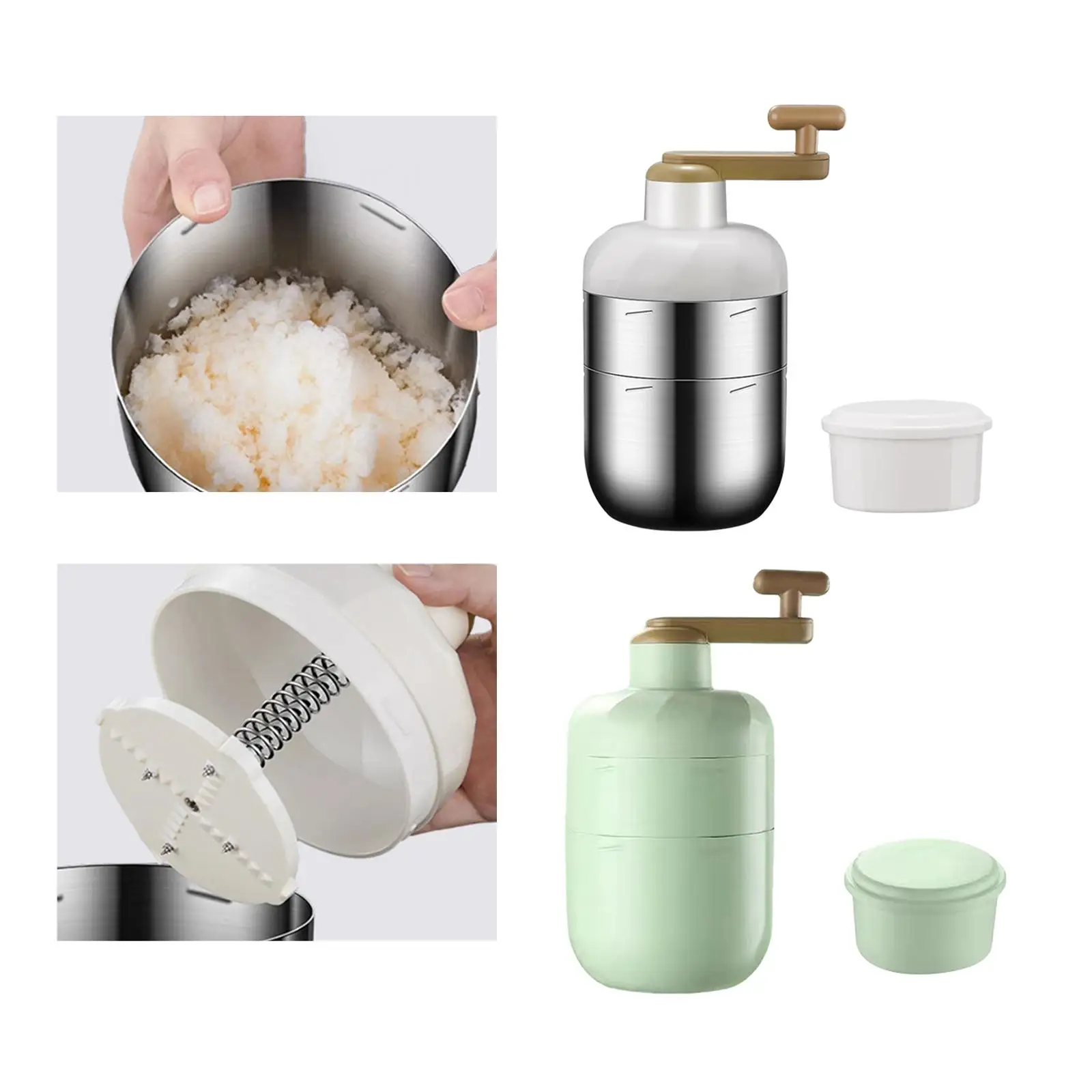 Manual Shaved Ice Maker Machine Crushed Ice Maker Stainless Steel Portable