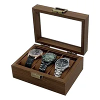 Vintage Wooden Watch Box 3/6/10 Slots Watch Display Box with Glass Lid Watch Organizers of Men Gift Watch Holde 2