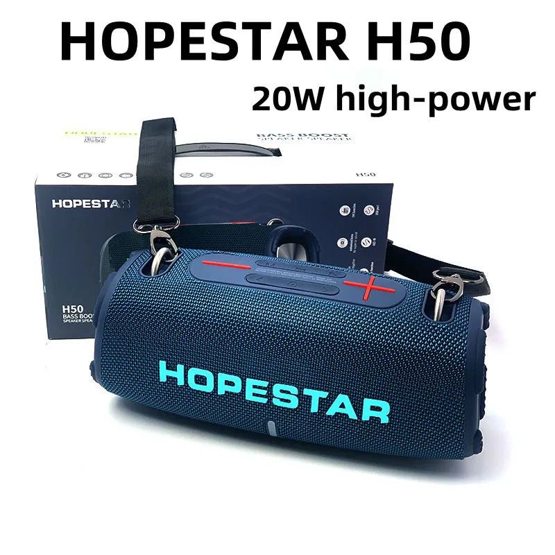 Мощный Бумбокс HOPESTAR H50 20 Вт, Портативный беспроводной Bluetooth сабвуфер, стерео динамик, MP3-плеер с поддержкой TWS/TF/AUX