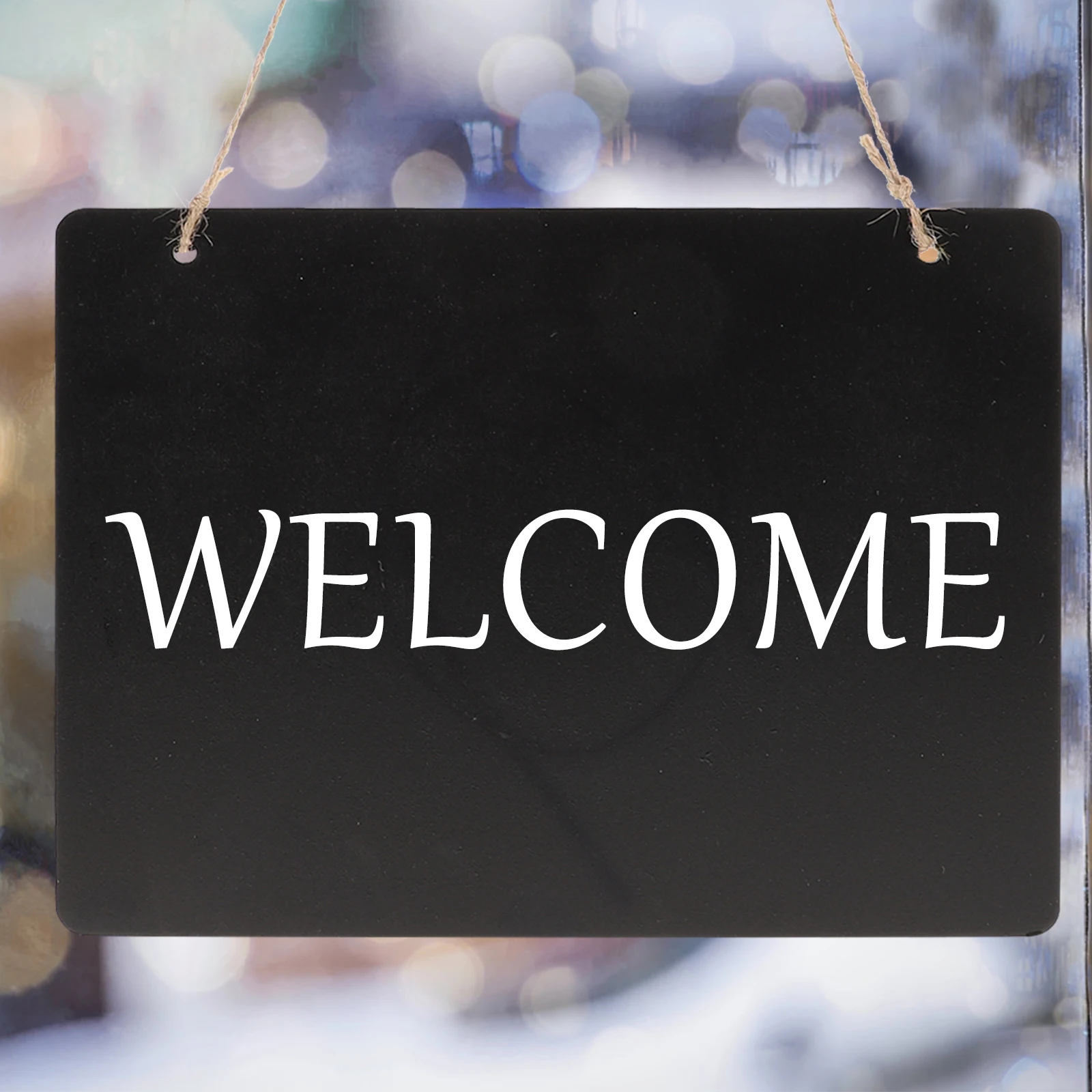 Double Sided Blackboard Chalkboard Sign Message Board Wall Decor Hanging Display Reusable Erasable Writing Tags Presentation