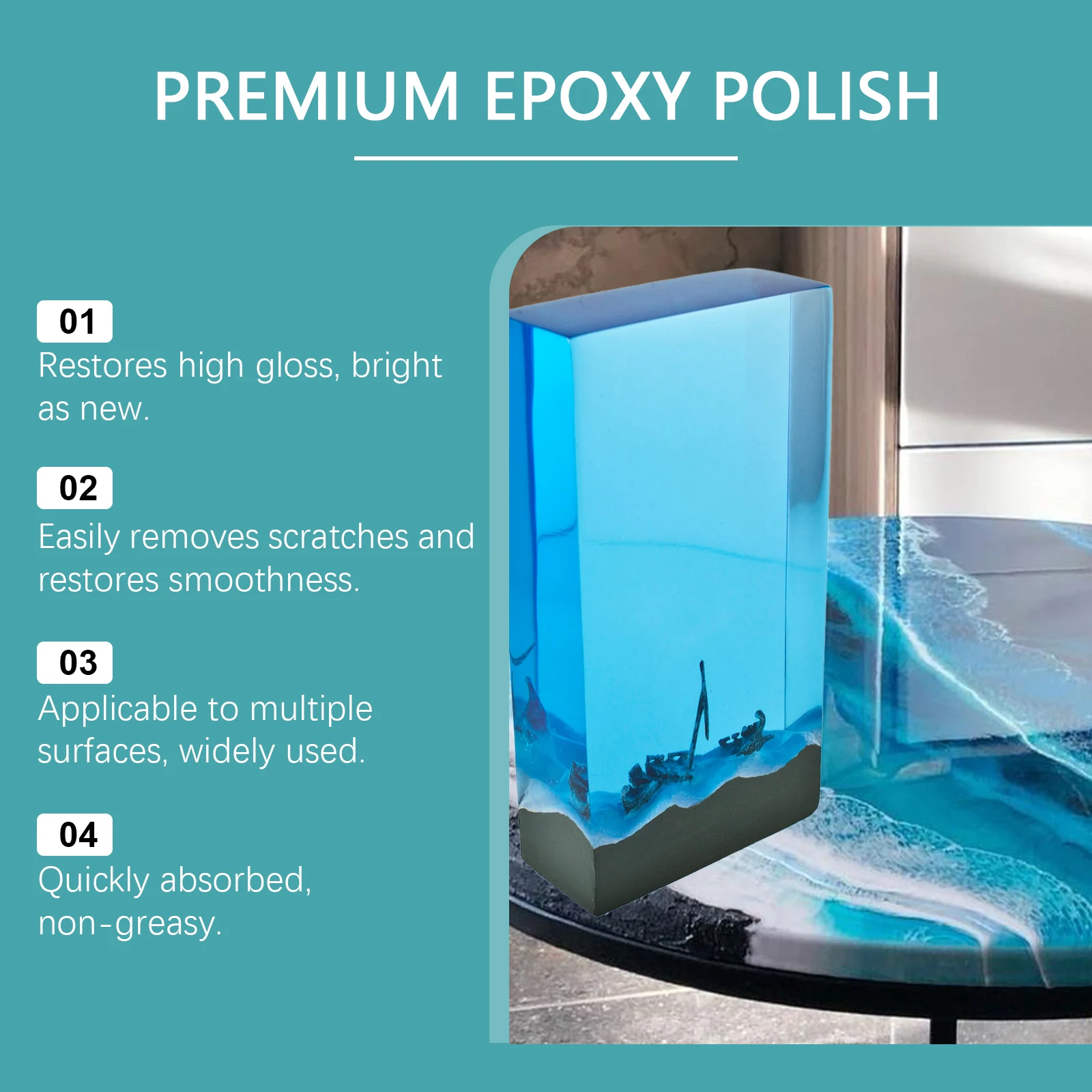 Epoxy Resin Cleaner Decontamination Cleaning Repair Scratch Polishing Surface Cleaning Care Agent Polishing Compound Set 100ml