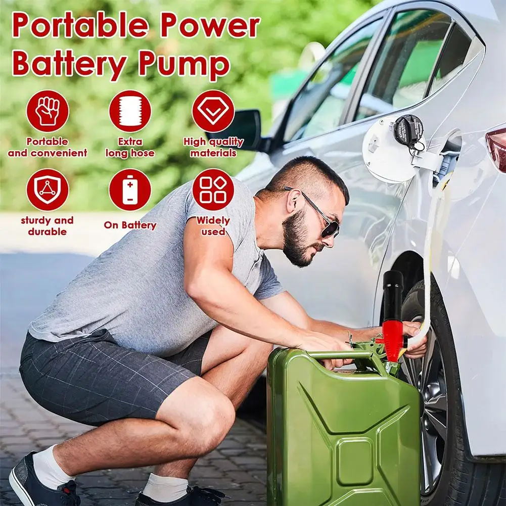 Portable Liquid Transfer Pump Battery Operated Siphon Liquid Extractor Pump 2.2 Gallons Per Min