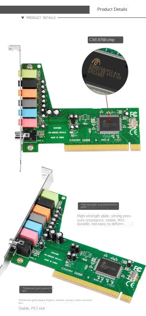 Tarjeta De Sonido PCI De 7,1 Canales Para Ordenador, Escritorio.