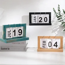 

Page Turning Calendar Office Bedroom Table Standing Home Calendar Cafe Desktop Decoration Rustic Ornaments DIY Flip