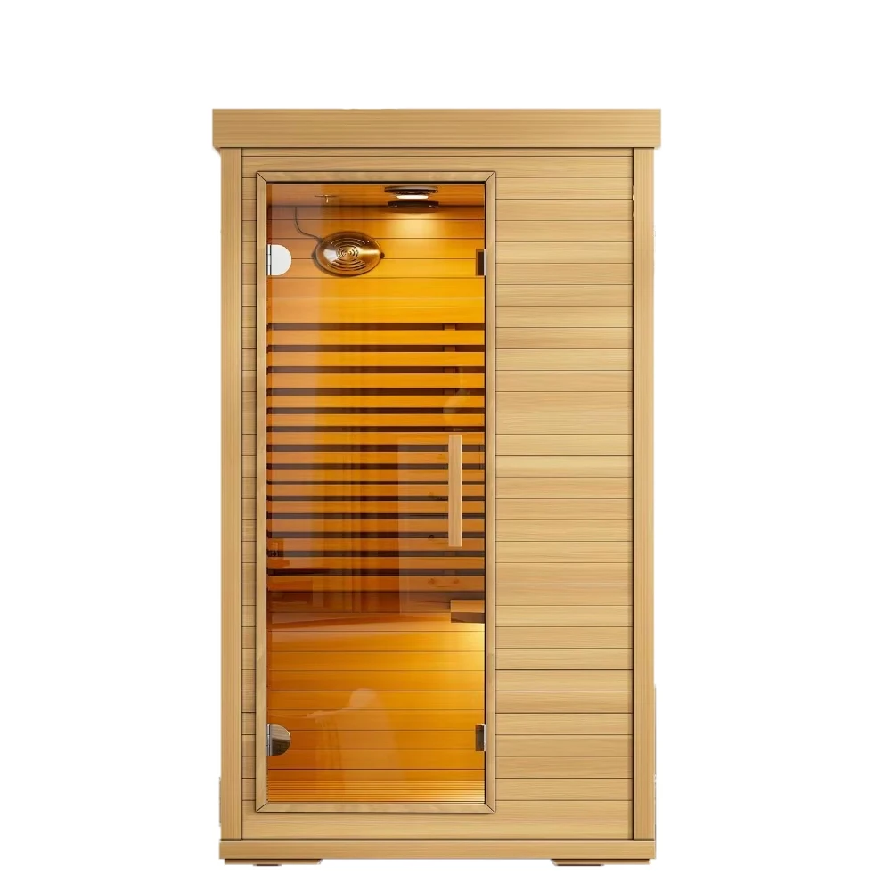 Far Infrared Home Sauna Room for 1 Person, Spa Saunas with Digital Controller, 2 Bluetooth Player, LED Reading Lamp, Saunas 6
