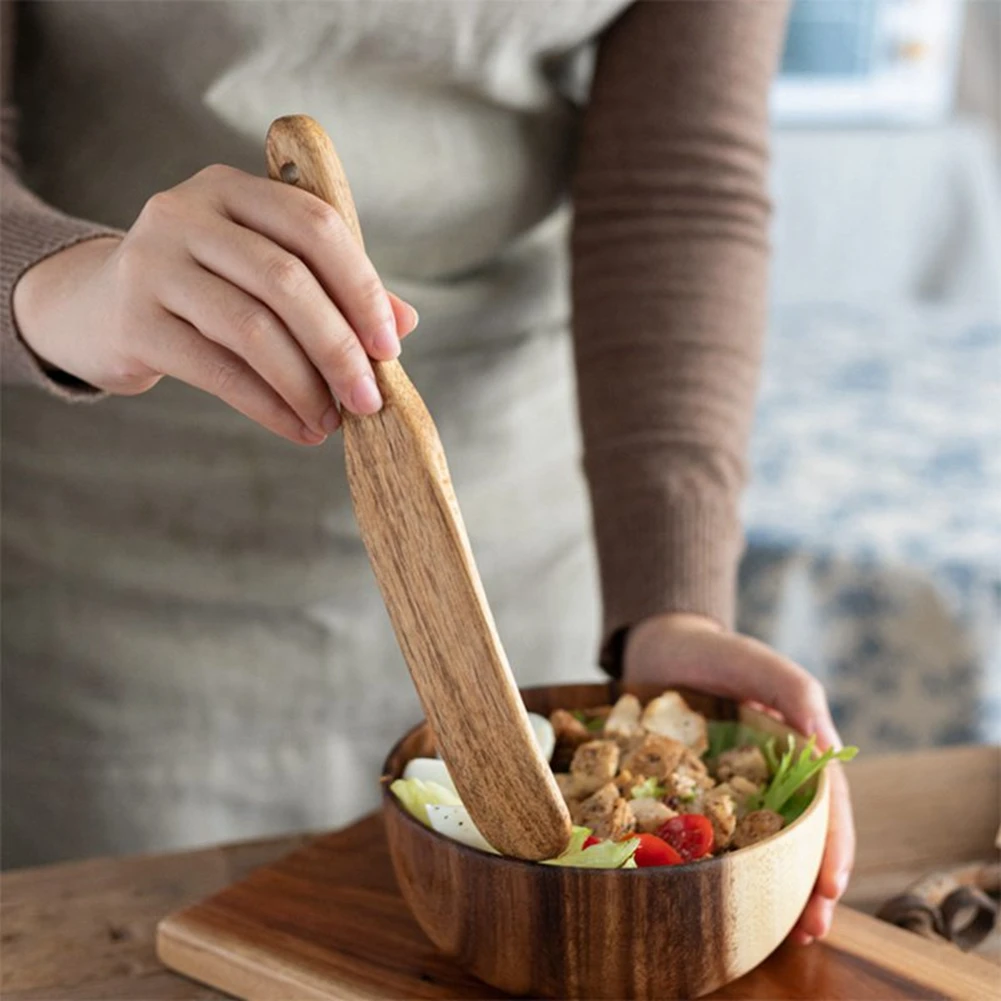 Contracted Acacia Wood Turner Wooden Long Handle Sauce Spatula Family Durable Cooking Wooden Shovel Kitchen Mixing Tools cooking spatula kitchen cooking utensils