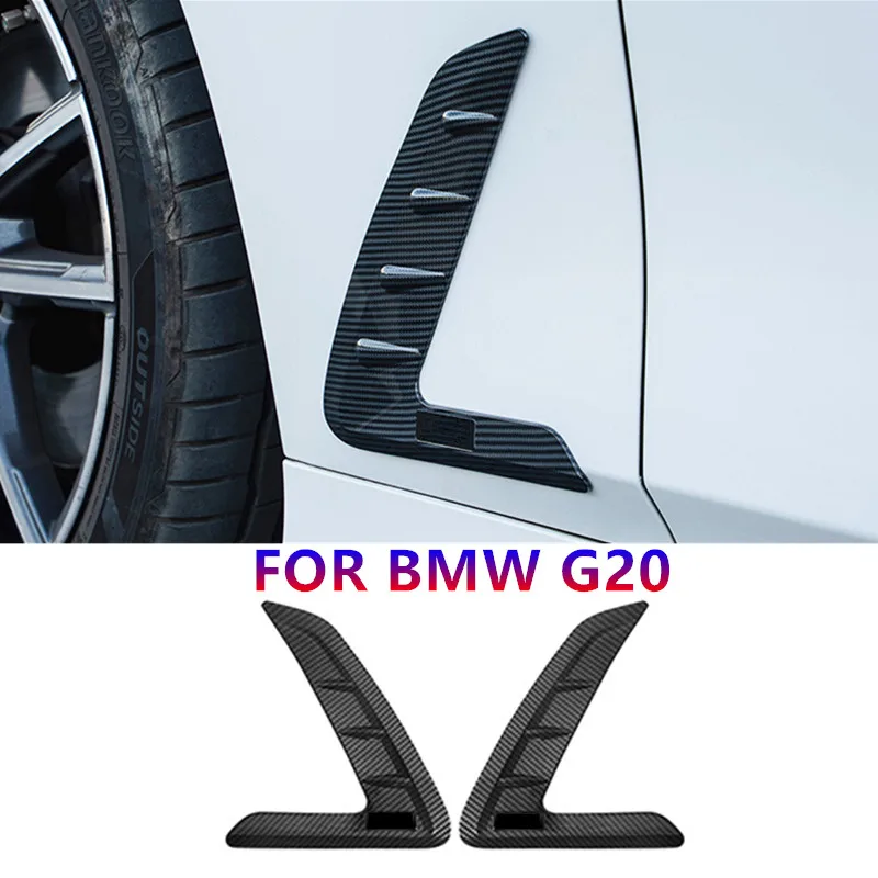 

Автомобильная боковая решетка на вентиляционное отверстие, крыло, боковая Марка, узор из углеволокна для BMW 3 серии G20 2020 2021 2022 2023, автомобильные аксессуары