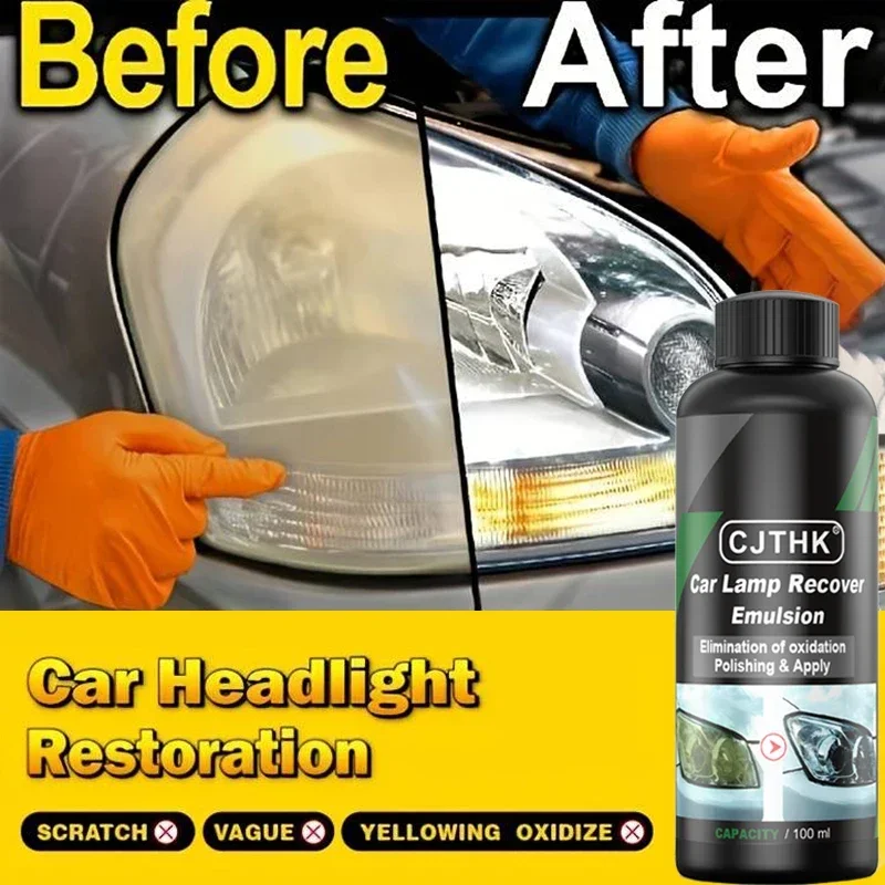 

Car Headlight Restoration Polishing Kits Headlamp Scratch Remover Repair Cleaning Paste Remove Oxidation Headlight Liquid Polish