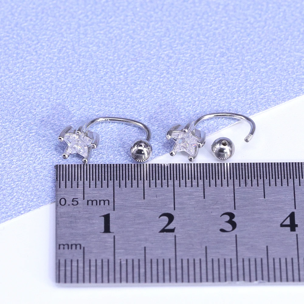 925 Silver Star Flash Crystal Earrings