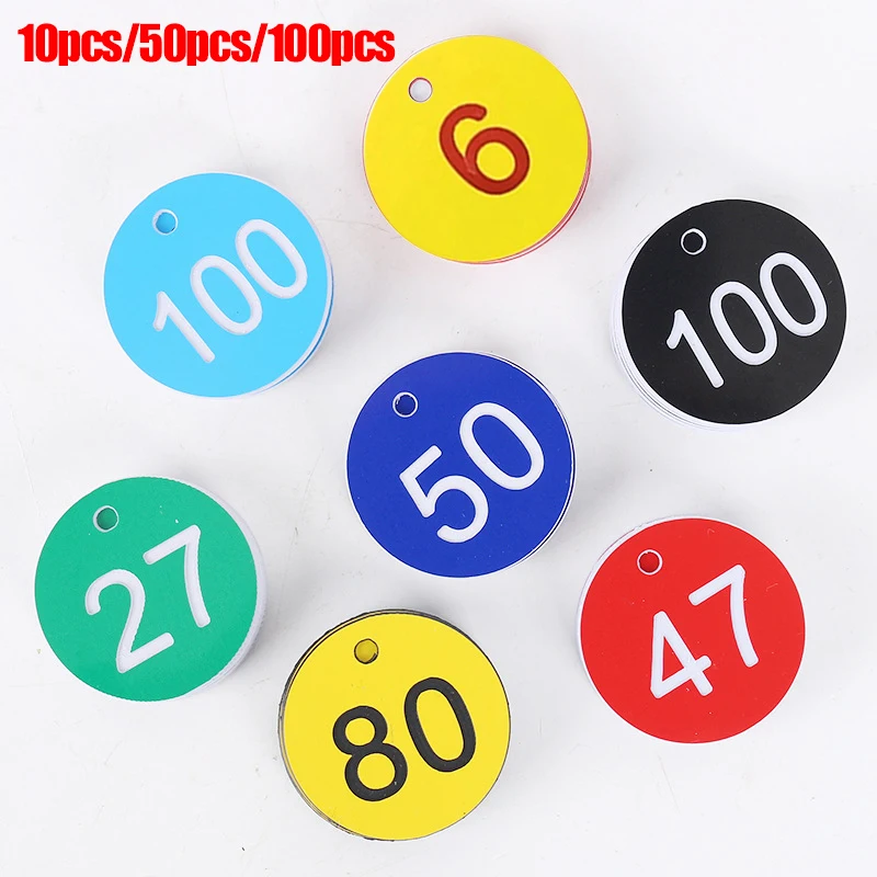 Round Numbered Label Husbandry Farm Beehive Tag Engraved Number Discs Plastic Plaque Number Plate Animal Markers 10/50/100PCS Beekeeping Tools