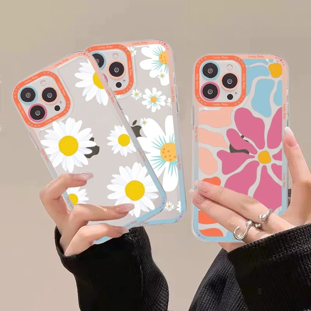 

Daisy Phone Case For iPhone 15 14 13 12 11 Pro Max Mini X Xs XR Transparent Case