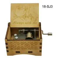 Spirited Chihiro Away Wooden Music Box Always-With-Me Laser Engraving Clockwork Type /Hand-operated Type Home Decoration Gift 2