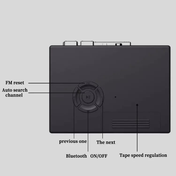Bluetooth Cassette Player Vintage Nostalgic Classic Sliver Auto-flip Tape Hi-fi Cassette Player FM Radio cassette player