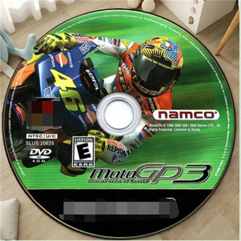 Game CD living room round rugs Gaming bedroom floor mats Home decoration Carpet bedroom bedside round Rug Game record carpet Gta 2