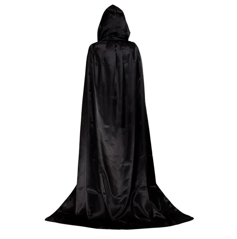 1Pcs Halloween cloak black cape Devil devil with hood Unisex Adult Kids Halloween Hooded Cap Long Cloak Costume Cosplay Props