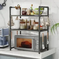 Multi-Layers Simple Storage Shelf Standing Countertop Seasoning Oven Shelf Kitchen Microwave Racks Kitchen Organizing Racks 2