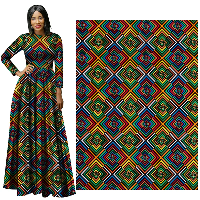 6 Yards Original Real Wax Ankara African Print Fabric 100% Cotton For Party Dress