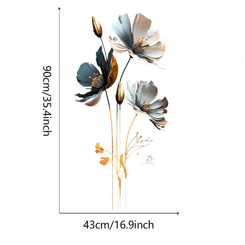 Watercolor Yumeiren Flowers Wall Stickers for Bedroom Living Room Home Decoration Wall Decal 8 Watercolor Yumeiren Flowers Wall Stickers for Bedroom Living Room Home Decoration Wall Decal